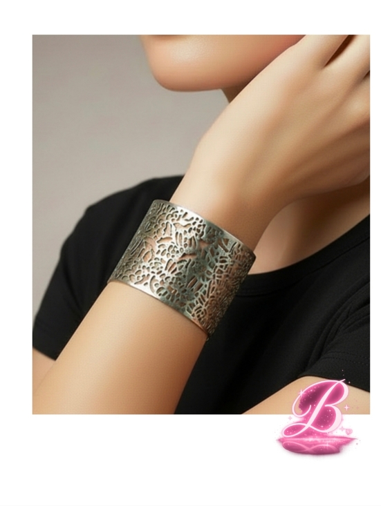 Jewelry - Metallic Laser Cut Cuff Bracelet